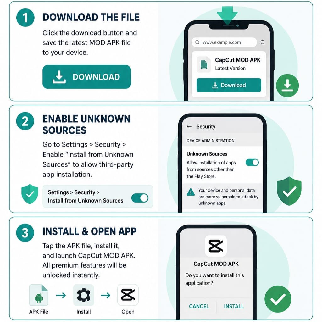 CAPCUT MOD APK infographics